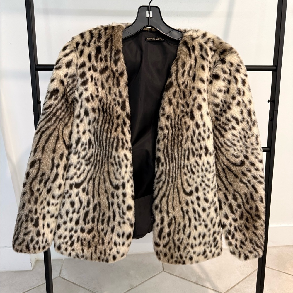 Alberto Makali Animal Print Teddy Jacket